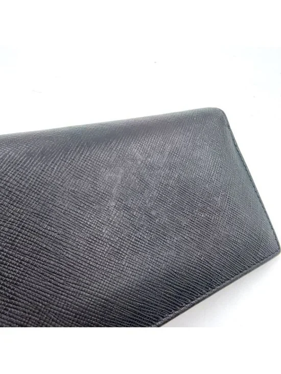★SOLD★ Prada Saffiano Bifold Wallet Leather Black Silver - Picture 7 of 14